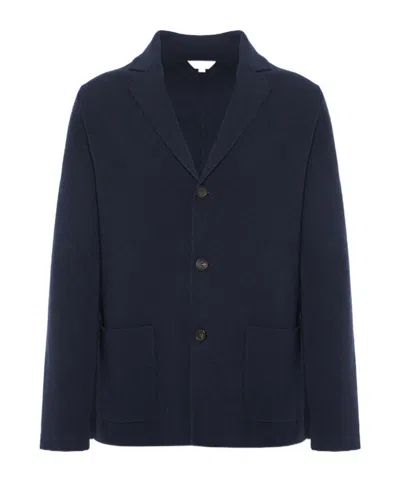 Malo Jacket In Mixed Cashmere In Blue