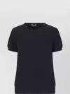 Malo Knit Crewneck With Ribbed Hem And Short Sleeves