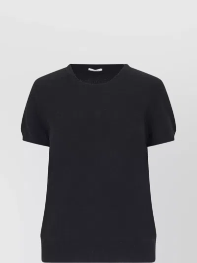 MALO KNIT CREWNECK WITH RIBBED HEM AND SHORT SLEEVES