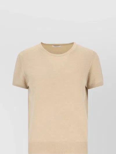 MALO KNIT CREWNECK WITH RIBBED HEM AND SHORT SLEEVES