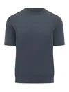 Malo Navy Blue Solid Sweaters In Blue