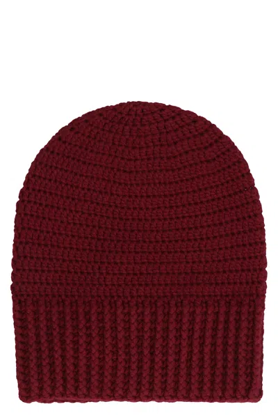 Malo Knitted Beanie In Burgundy