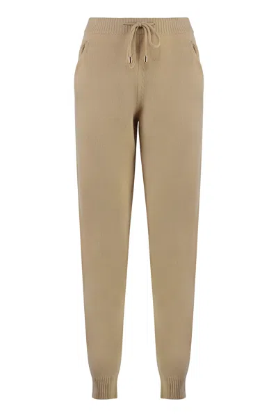 Malo Knitted Cashmere Track-pants In Sand