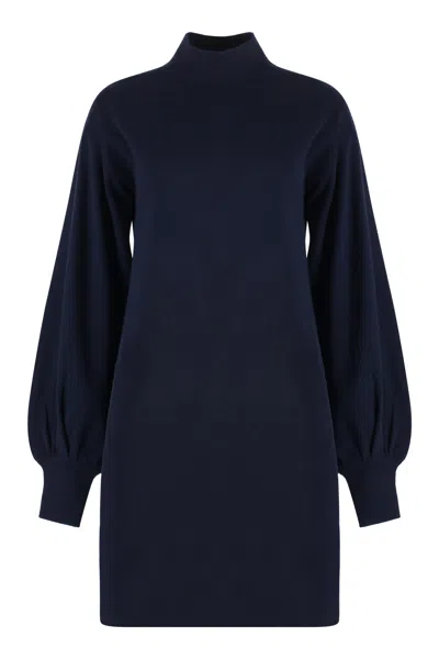 Malo Knitted Dress In Blue