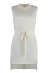 Malo Knitted Dress In Ivory