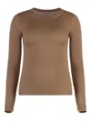 Malo Knitted Jumper In Brown