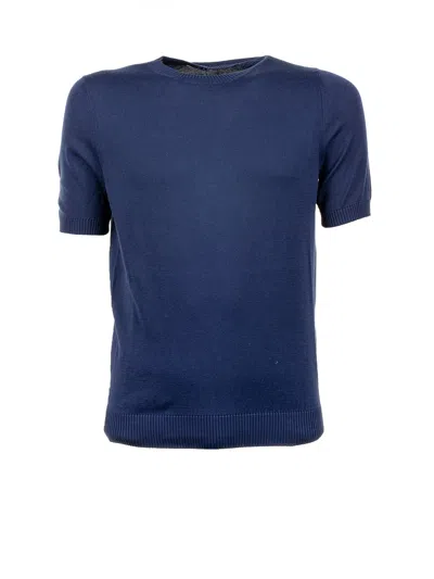 Malo Knitted T-shirt In Blue