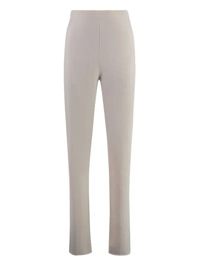 Malo Knitted Trousers In Ecru