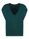 Malo Knitted Vest In Green