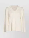 Malo Knitwear V-neck Long Sleeves Soft Texture In Neutral