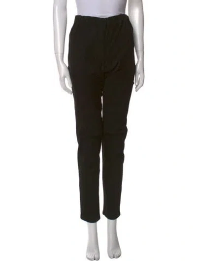 Pre-owned Malo Leather Skinny Leg Pants In Black