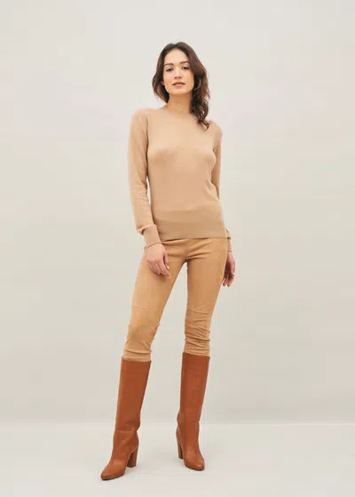 Malo Leggings In Suede In Brown