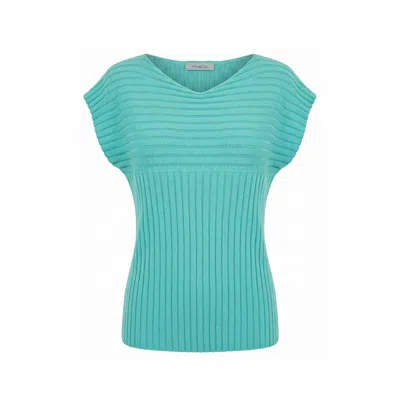 Malo Light Blue Cotton Women Sweater