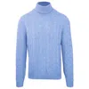 Malo Light Blue Wool Sweater In Light Blue