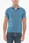 Malo Lightweight Cotton 3 Buttons Polo In Blue