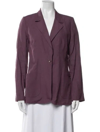 Pre-owned Malo Linen Blazer In Purple