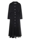 Malo Black Linen Maxi Dress In Black