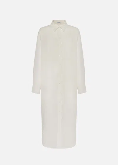 Malo Linen Shirt Dress In Neutral