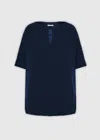 Malo Linen T-shirt In Blue