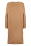 Malo Long Beige Elegant Dress, Minimalist And Refined In Nude