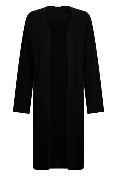 Malo Long Black Cardigan With Elegant And Versatile Design.
