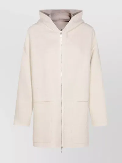 MALO LONG KNITWEAR CREWNECK WITH HOOD AND POCKETS
