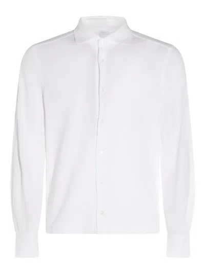 Malo Collared Shirt Long Sleeves In White