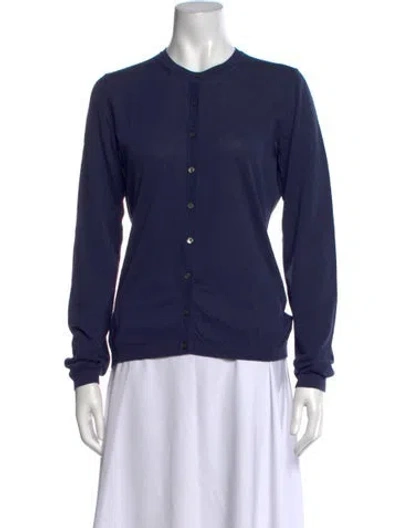 Pre-owned Malo Long Sleeve Button-up Top In Blue
