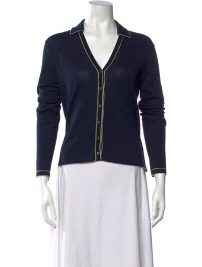 Pre-owned Malo Long Sleeve Button-up Top In Blue