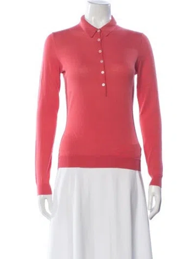 Pre-owned Malo Long Sleeve Button-up Top In Red