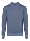 Malo Virgin Wool Crewneck Knitted Sweater In Black