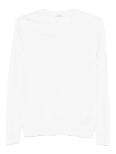 Malo Long Sleeve Crew-neck Jumper In White