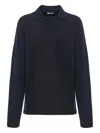Malo Long-sleeve Polo-collar Sweater In Blue