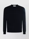 Malo Ribbed Crewneck Sweater With Long Sleeves In Gray