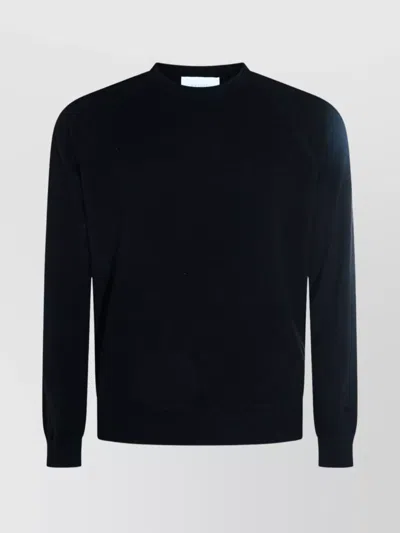 MALO LONG SLEEVE RIBBED CUFF CREW NECK SWEATER