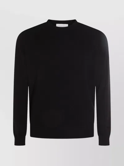 MALO LONG SLEEVE RIBBED HEM CREW NECK SWEATER