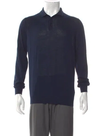 Pre-owned Malo Long Sleeve Shirt In Blue