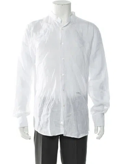 Pre-owned Malo Long Sleeve Shirt In White