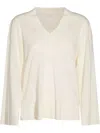 Malo Knitwear V-neck Long Sleeves Soft Texture In Neutral