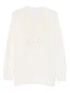 Malo Long Sleeve V-neck Sweater In White