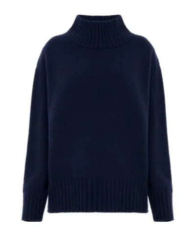 Malo Long-sleeve High-neck Top In Blue