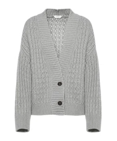 Malo Long-sleeve Single-breasted Cardigan In Gray