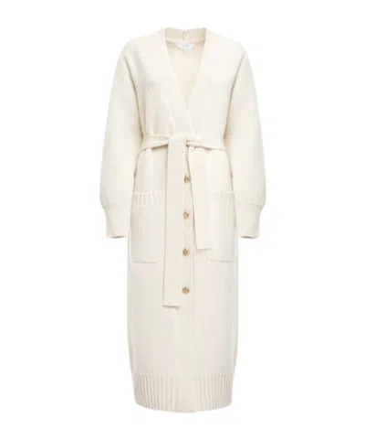 Malo Long-sleeved Long Cardigan In White