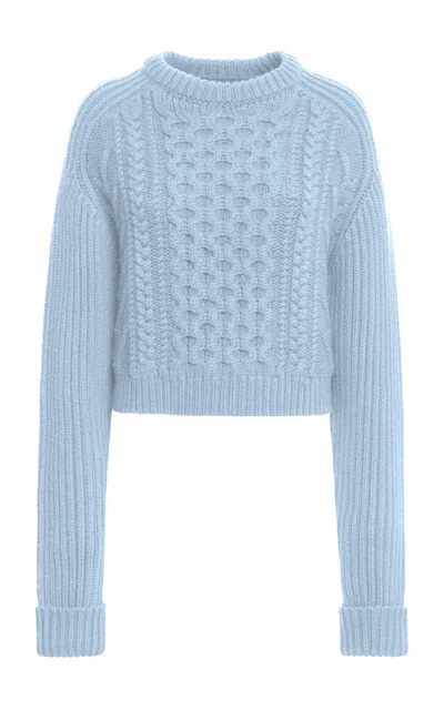 Malo Luxury Cashmere Crewneck Sweater In Light Blue