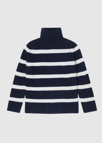 Malo Maglia Collo Alto In Cashmere In Blue