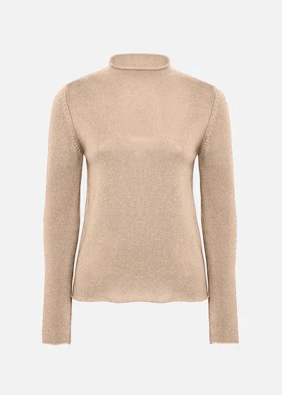 Malo Maglia Collo Alto In Cashmere In Neutral