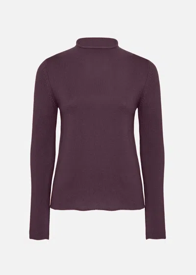 Malo Maglia Collo Alto In Cashmere In Purple