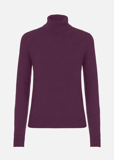 Malo Maglia Collo Alto In Cashmere In Purple