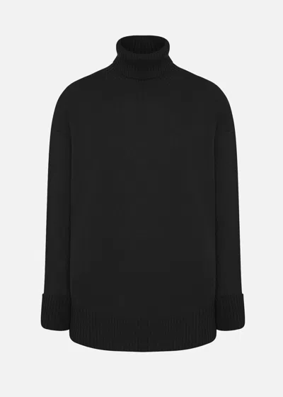 Malo Maglia Collo Alto In Cashmere In Black