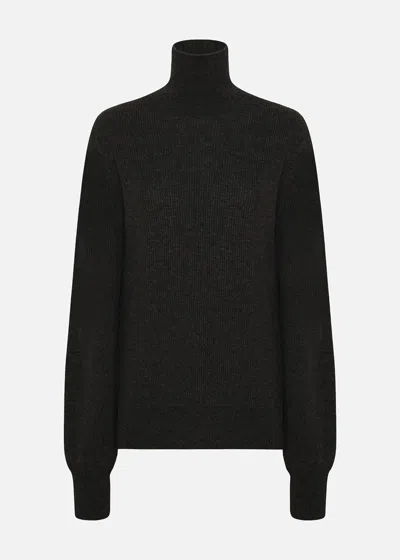 Malo Maglia Collo Alto In Cashmere In Black